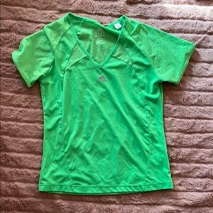 Adidas Green V-Neck Athletic Shirt